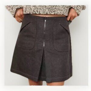 Vintage Gap Grey Wool Blend Mini Skirt Womens 12 Y2K Preppy School Academia.  Z